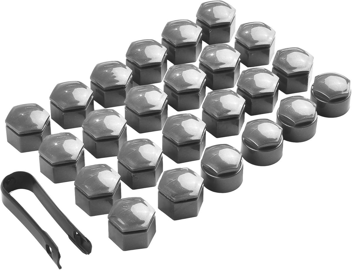 Wieldop Set - Velg Covers - Auto Verfraaiing - Beschermt Boutkoppen - 22MM 24 Stuks - Grijs