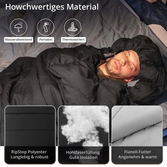 Dekenslaapzak Bedfort winterslaapzak - XL lang breed katoen -15° — afbeelding 2