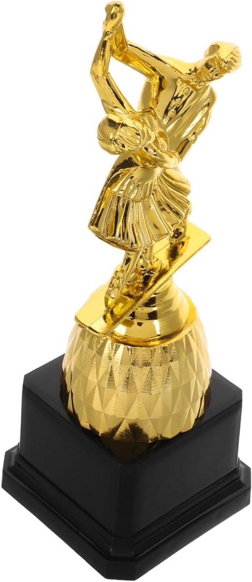 Dans Trofee - Beker Award - Danswedstrijd - Dansend Dame Model - 20 cm - Goud