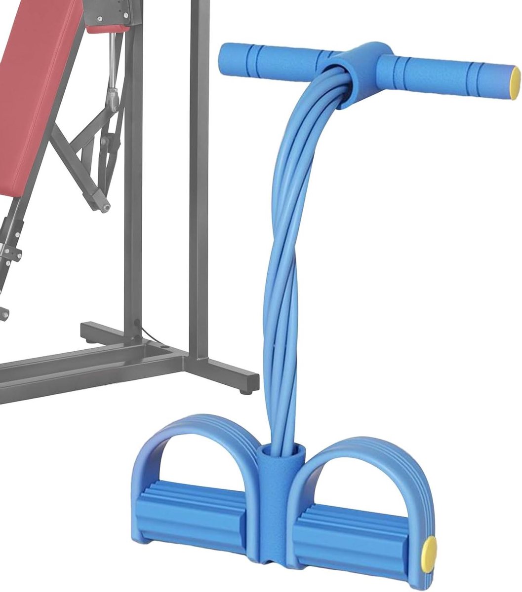 Weerstandsband met Handvatten - Fitness Touw - Kracht Training - 8 Elastische Tubes - 52 x 26 cm - Blauw