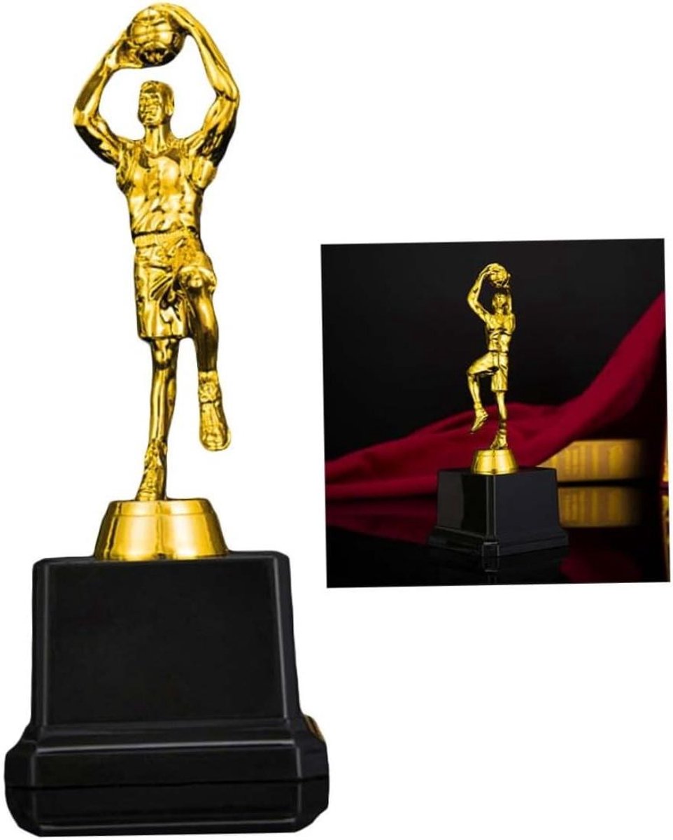 Voetbal Trofee - Basketbal Beker - Sportevenementen Vieren - Gepersonaliseerde Onderscheiding - 20 cm Hoog - Goud