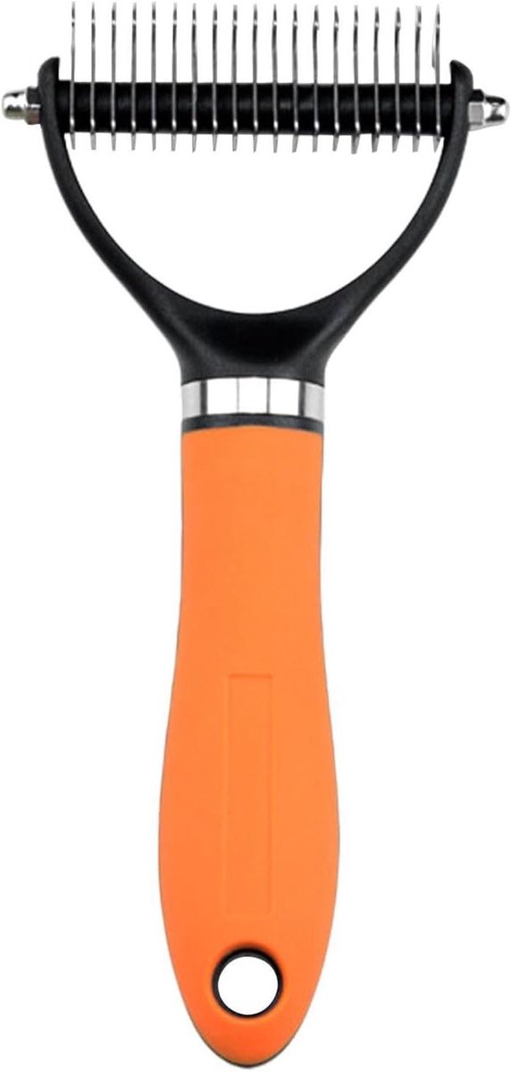 Hondenborstel Ondervacht - Hondenkam Ontklitten - Vachtverzorging Huisdier - Ergonomisch Handvat - 20 x 13 x 3 cm - Grijs