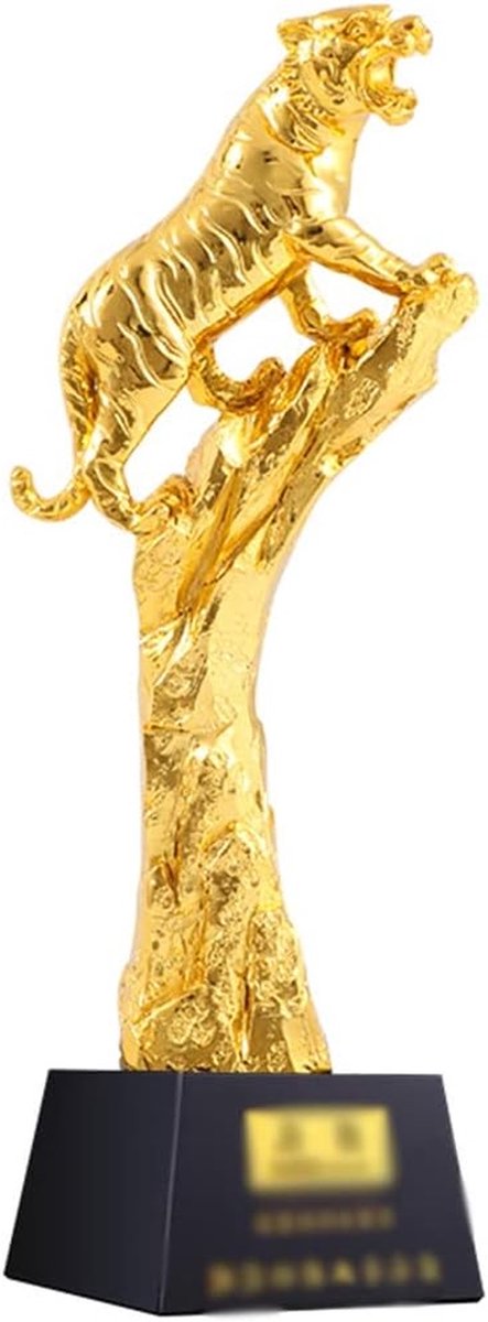 Kampioen Trofee - Beker Prijs - Wedstrijden Belonen - Tijger Design - 11 Inch Hoog - Goud