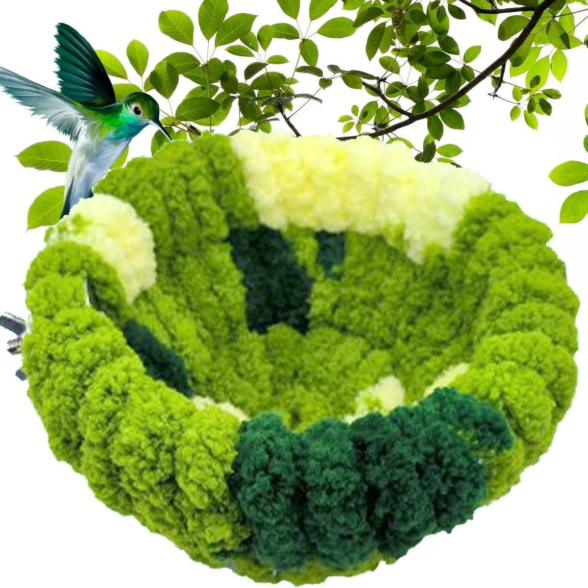 Vogelhuis - Vogelnest - Rustplek Vogels - Zacht Koraalvlies - 94 x 131 x 94 cm - Groen