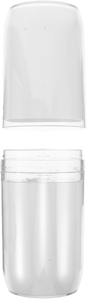 Tandenborstel Reisset - Reishouder Mondverzorging - Hygiënisch Reizen - Geïntegreerd Mondspoelbeker - 22 cm - Wit