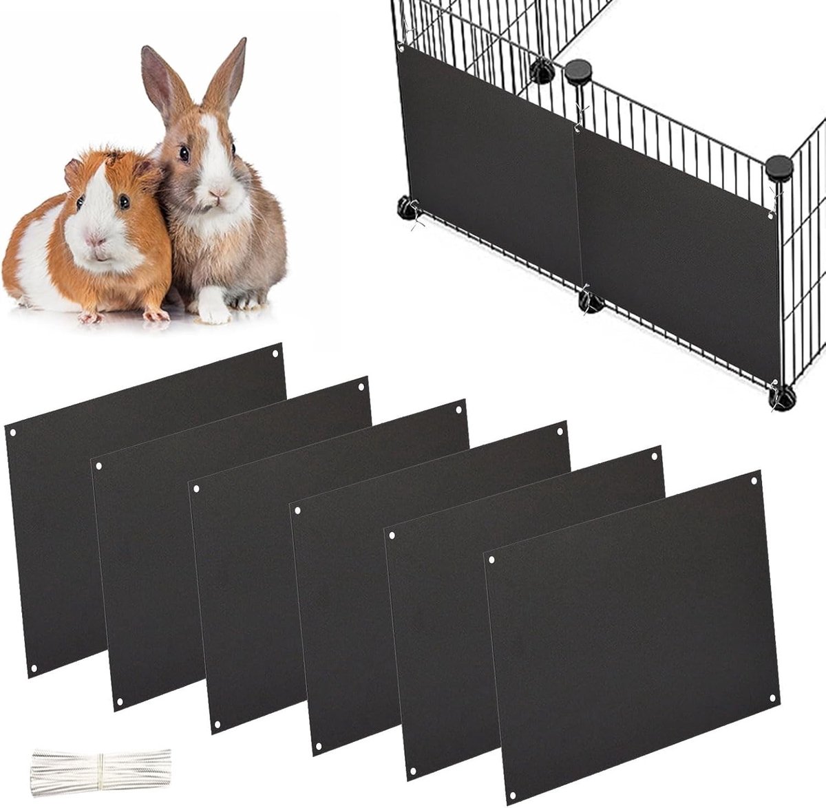 6 Stuks Dierenkooi Bescherming - Urinebescherming voor Konijnen- en Cavia Cages, Heldere Randen en Accessoires voor Kleine Huisdieren