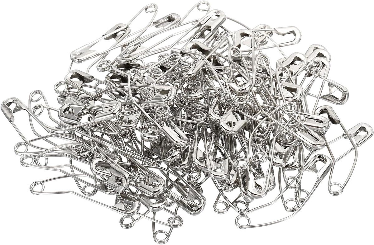 Veilige Spelden - Kwastspelden Sluitspelden - Kleding Bevestigen - Gebogen Ontwerp - 4.5 cm - Zilver
