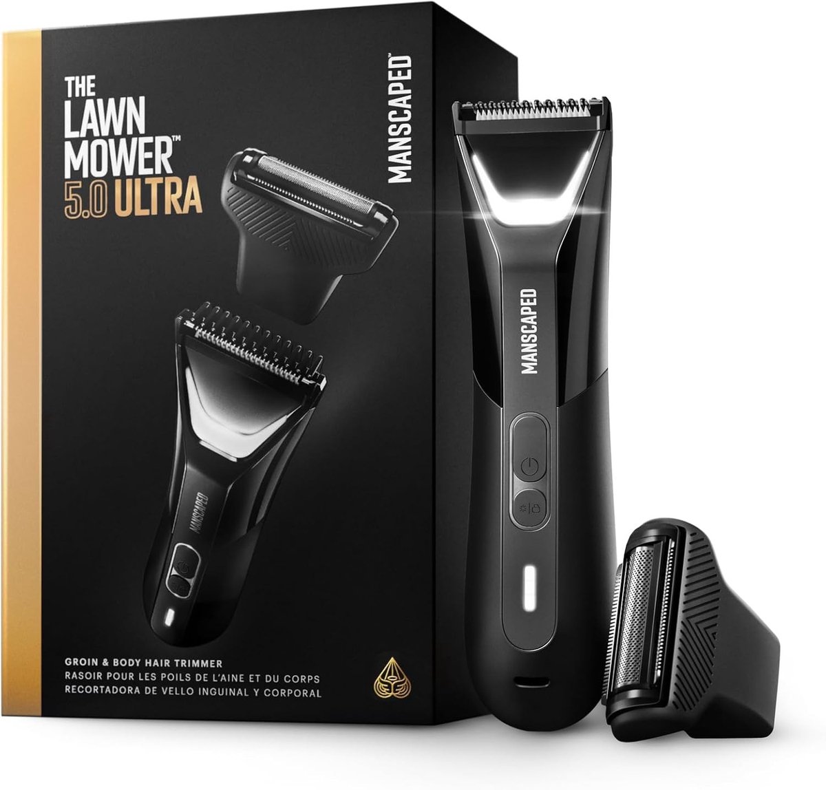 Trimmer voor mannen - Zwart - Oplaadbare natte/droge trimmer met twee koppen en foliemessen - Voor lichaam en gezicht