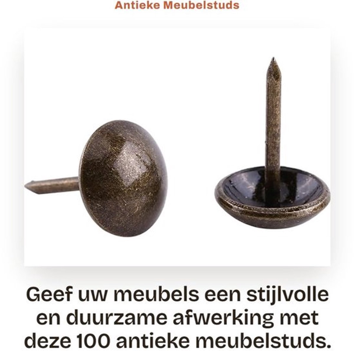 Meubelstuds 100 Stuks - Antieke Studs - Meubeldecoratie - Hoogwaardige Stalen Nagels - Eenvoudige Installatie - Duurzaam en Robuust - Meubelspijkers