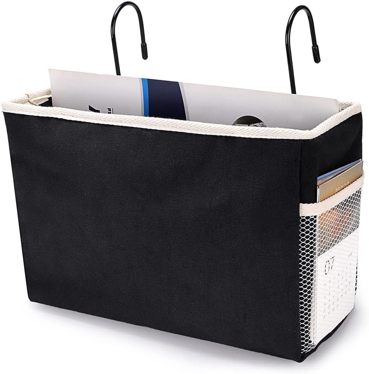 Trapmand - Zwart - 28 x 10 x 19 cm - Polyester en IJzer - Opberger voor Stapelbed en Studentenkamer