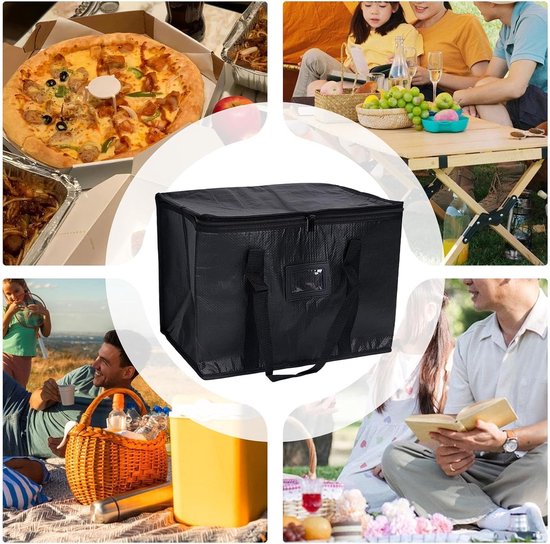 Voedselbezorgtas - Thermos tas Maaltijd - Eten Transporten - Dubbele Rits Toegang - 50 liter - Effen — afbeelding 4