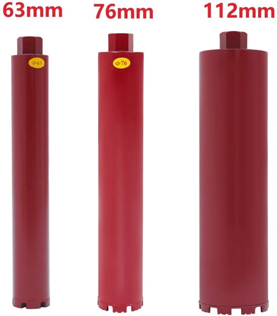 63mm/76mm/112mm Kernboor Droog/Nat Diamant Versterkt Beton Kernboorgereedschap Boren Diepte 410mm Boor Vat Ro