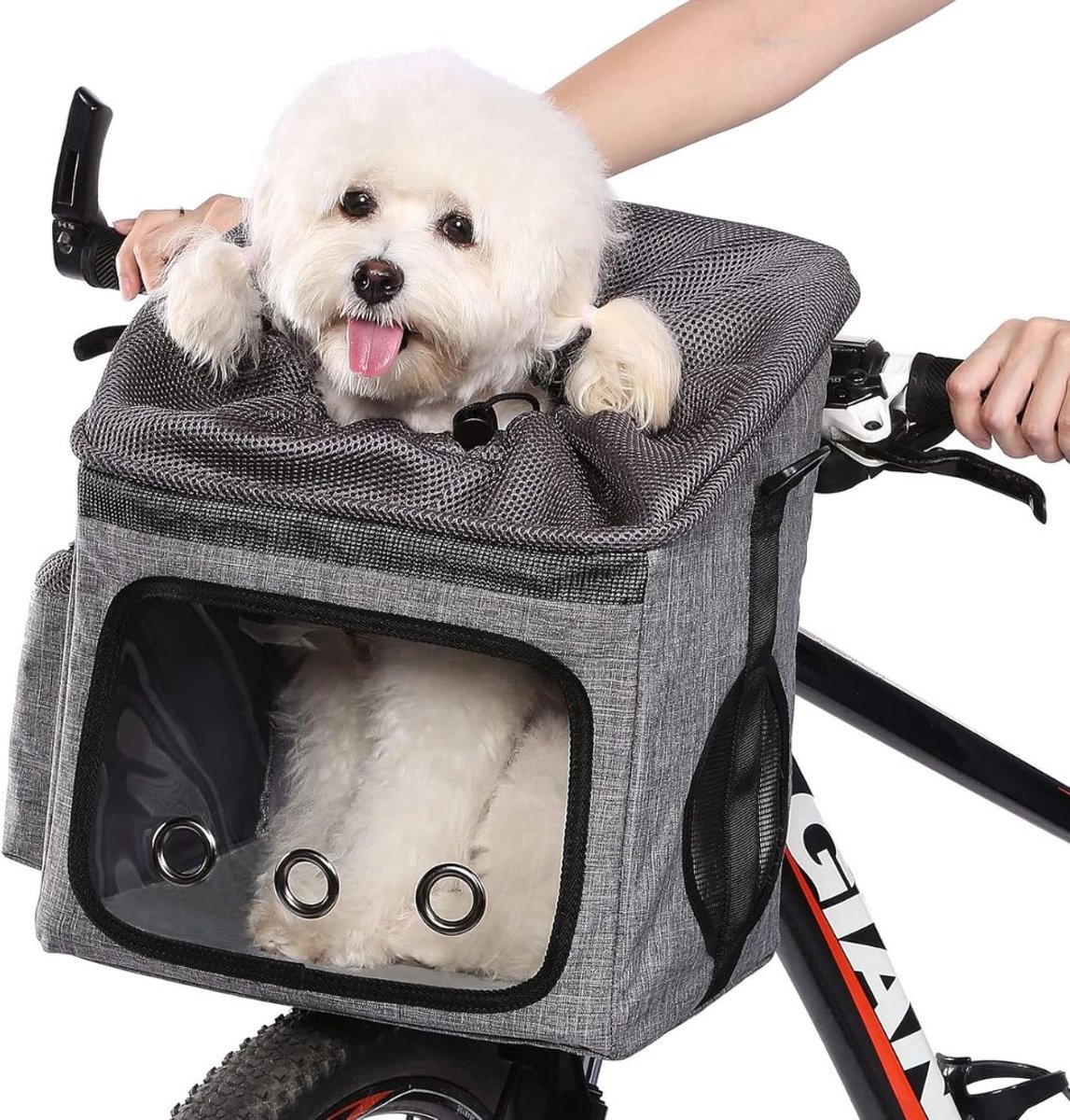 SP® Fietsmand Hond - Fietsmand Hond Voorop - Hondenmand - Grijs - 29cm x 24cm x 35cm