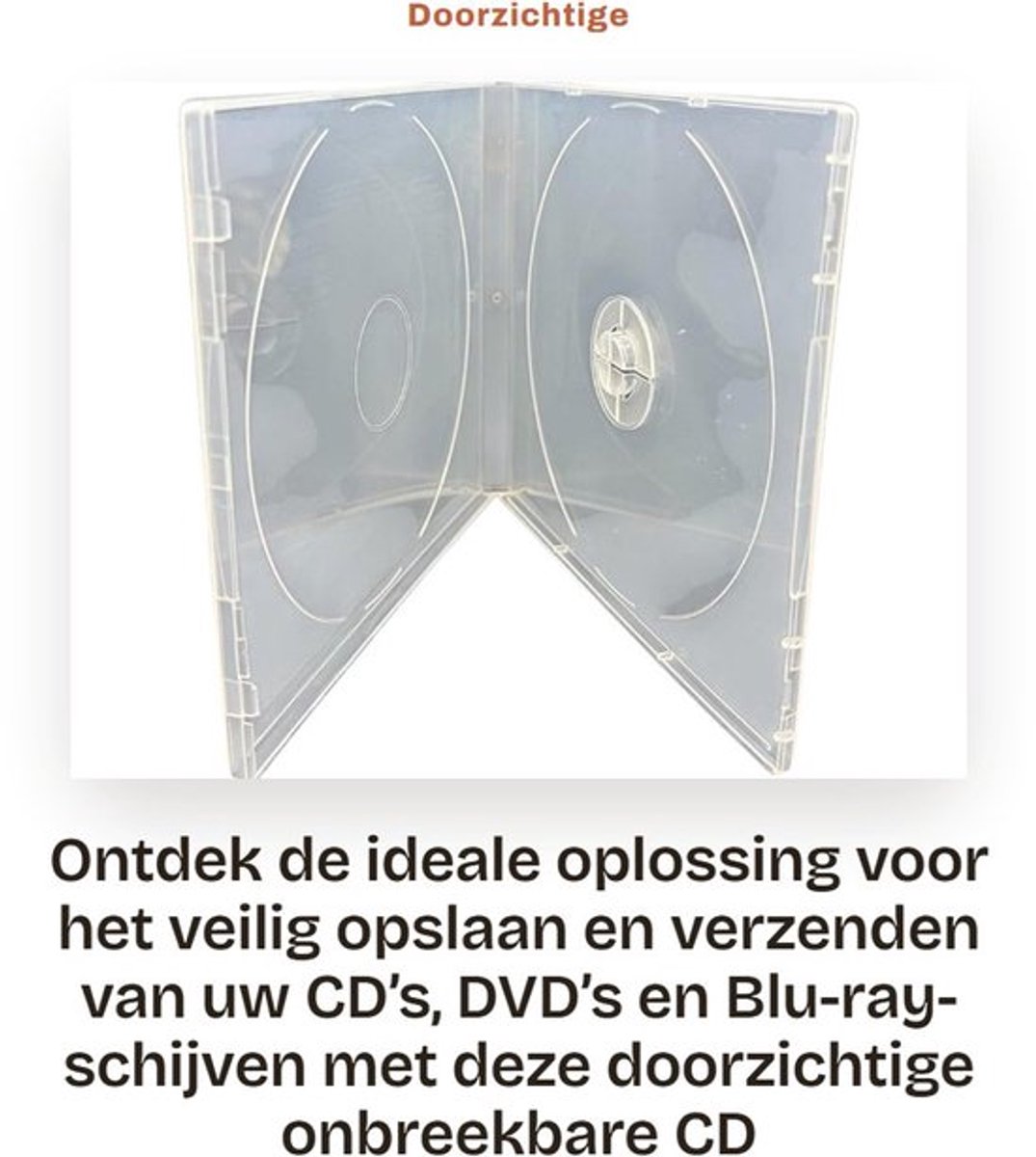 CD-doosjes onbreekbaar - doorzichtige hoes - 10,4 mm rug - duurzame opslag - ideaal voor archivering - gemaakt van polypropyleen - Cd-hoesjes