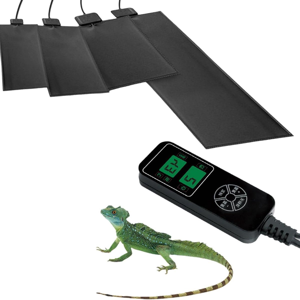 Reptielen Warmtemat - Verwarmingsmat Terrarium - Reptielen Verwarmen - Instelbare Temperatuur - 5W - Zwart