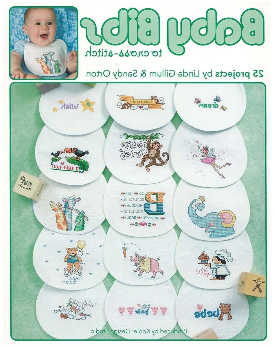 Baby Slabbetjes - Kruissteek Patronen - Babykleertjes Versieren - 25 Schattige Ontwerpen - 24 Pagina's - Wit