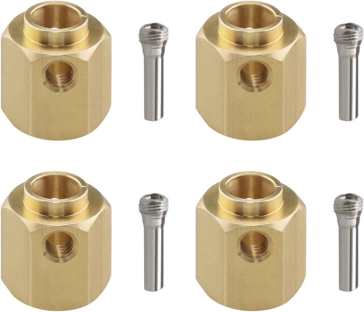 4-delige Hex Adapter Set voor 12mm Wielen - Compatibel met 1/10 RC Crawlers, Versterkte Verbindingen en Duurzaam Ontwerp