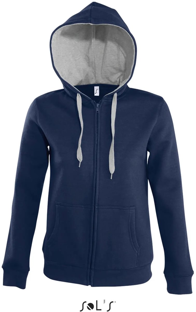 SOL’S Women´s Contrast Hooded Zip Jacket Soul L481 French Melange Marineblauw