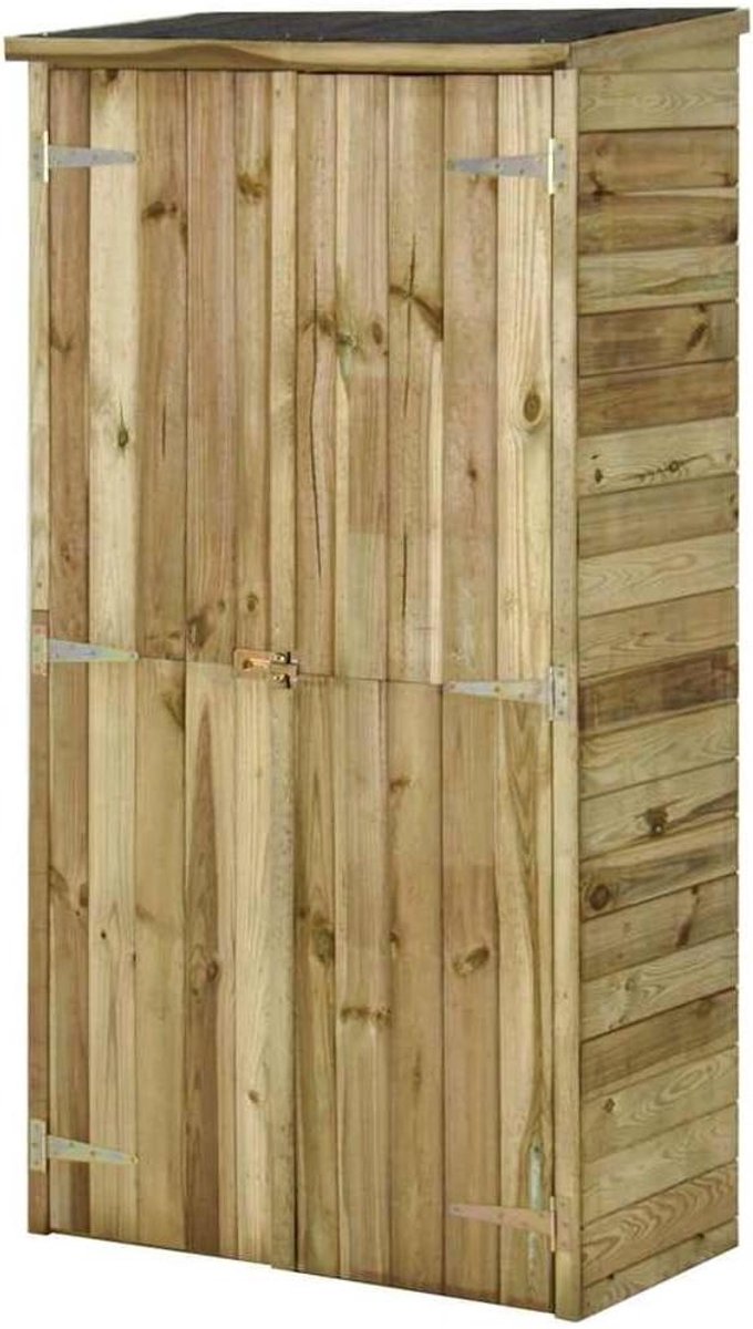 Houten Tuinopbergkast - Gereedschapskast Tuin - Tuinieren Organiseren - Drukgeïmpregneerd - 85 x 48 x 177 cm - Bruin