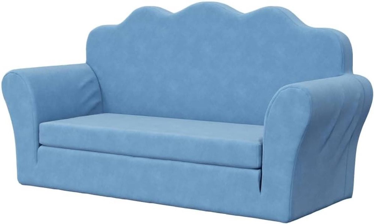 Kinderbank 2-zits - Speelbank peuter - Spelen en ontspannen - Afneembare hoes - 66 x 20 x 19 cm - Blauw