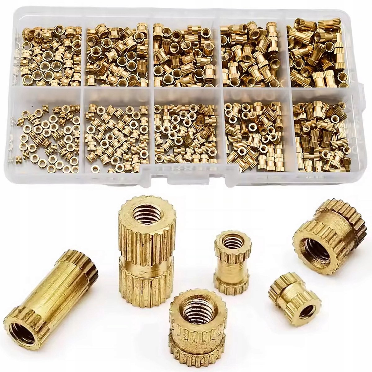 Rosfix Inserts Set 520 - Messing Geribbelde Draadbussen - M2 M2.5 M3 Diverse Lengtes