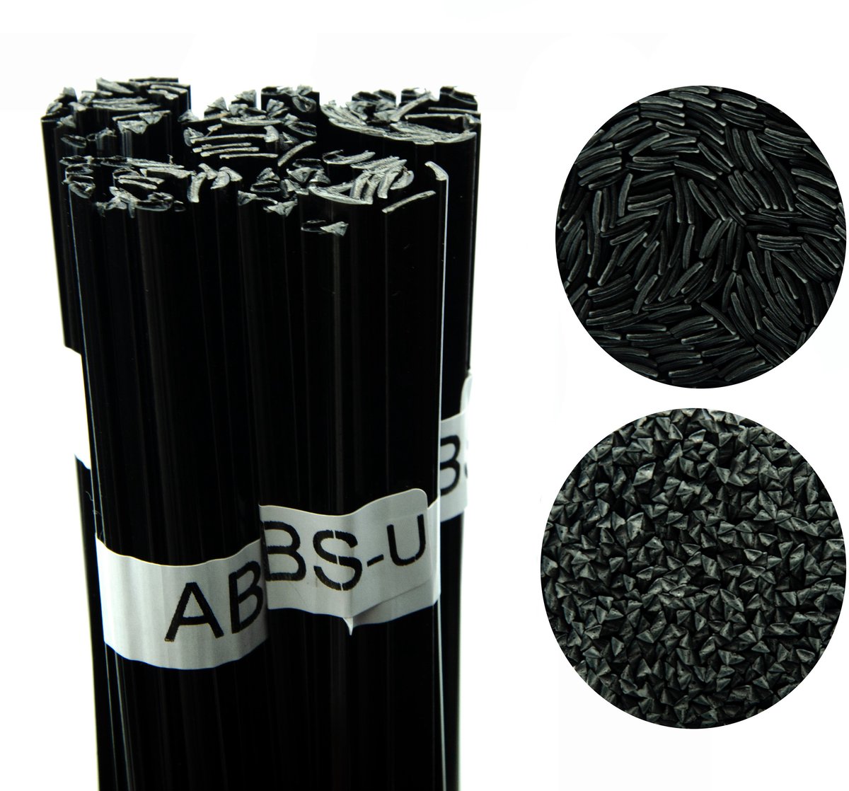 Rosfix Kunststoflasdraad Staaf - ABS-U Zwart 100 G - 42 Cm - Mix 8 mm/3,5 Mm, 310–360°C