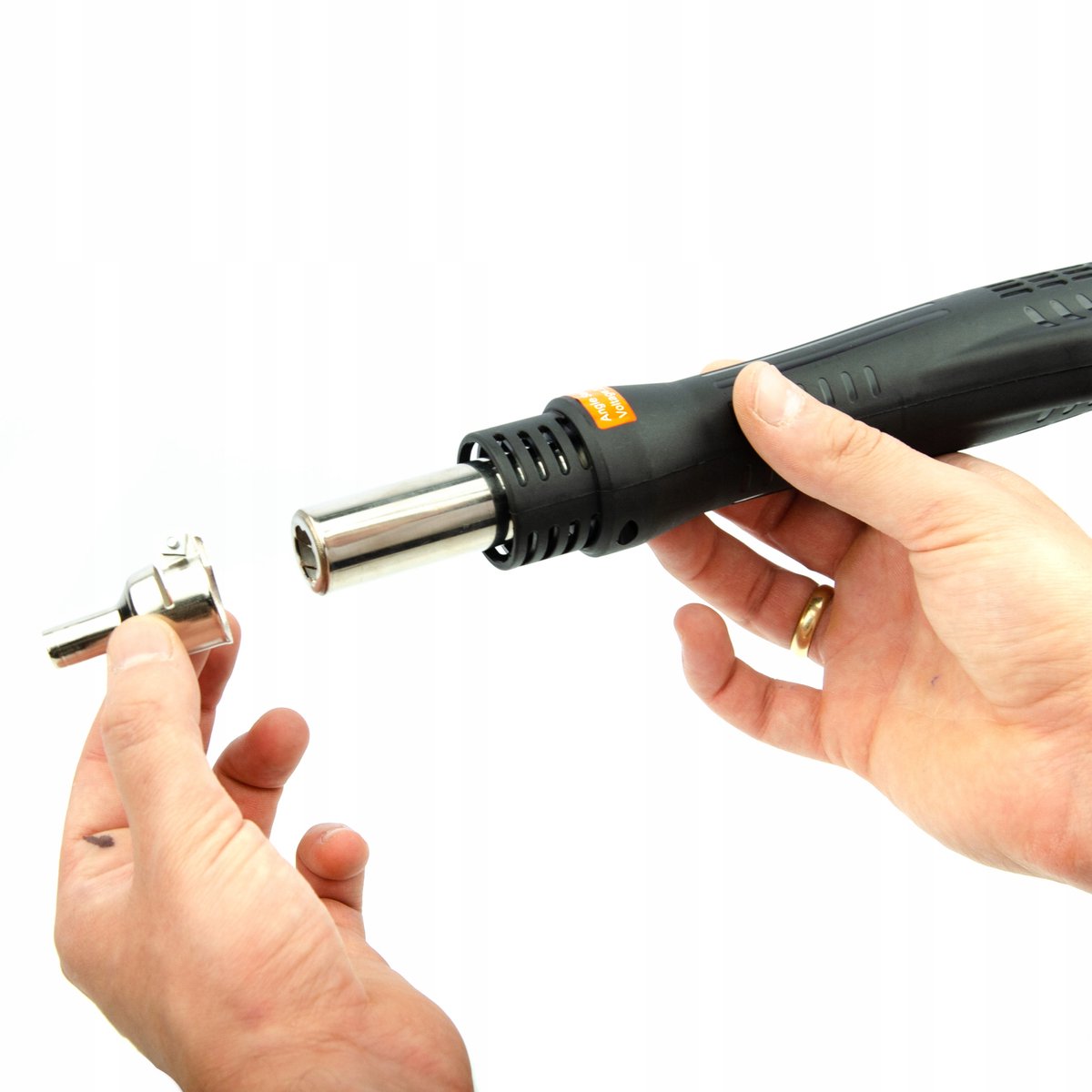 Rosfix Hot-Air Handstuk 858D - Afneembaar, Veiligheidskoeling SLP - Flexibele Kabel, 3 Spuitmonden