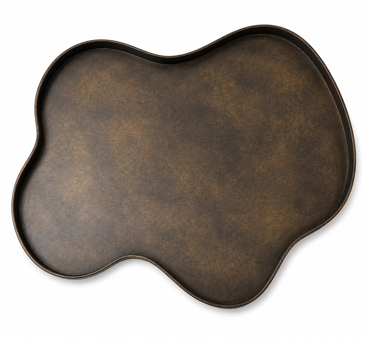 Vase The World Dienblad Santos M Bronze L50 x B40 x H2 cm - Decoratief Dienblad - Organische Vorm - Metalen Tray - Woondecoratie