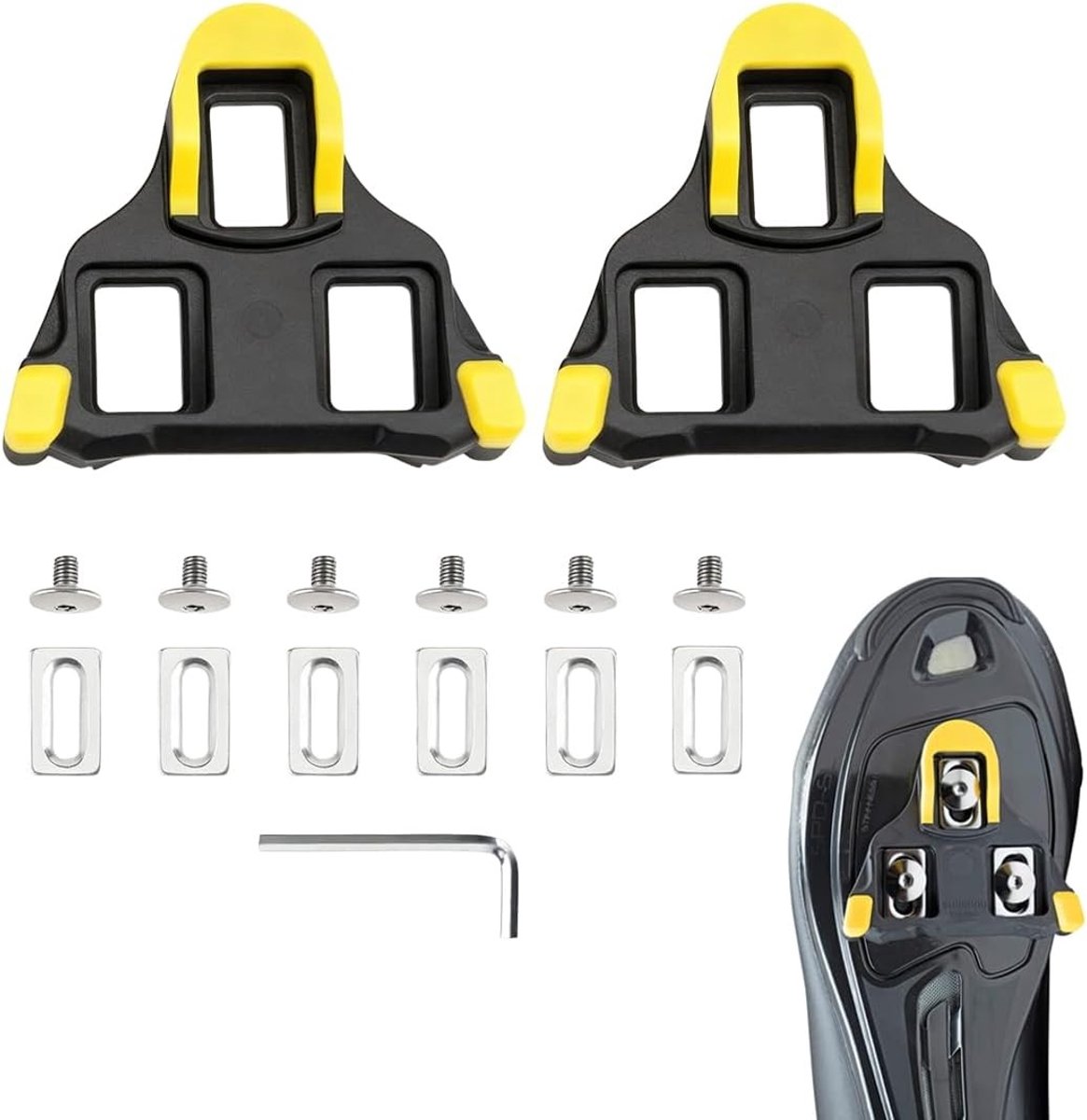 Fietspedalen met antislip wielschoenschoenen en 13 accessoires voor racefietsen en mountainbikes