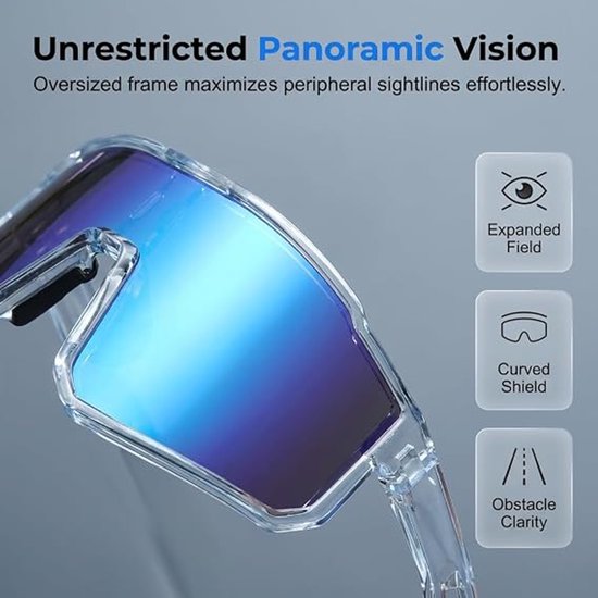 Unisex fietszonnebril, UV400 meekleurende gepolariseerde veiligheidsbril, sportzonnebril (transparant grijs). van Unisex. — afbeelding 3