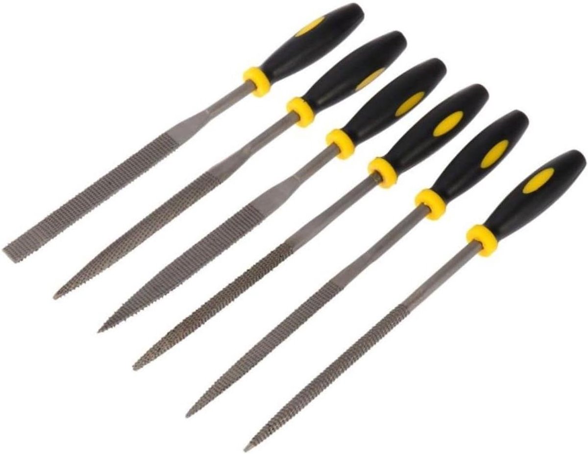 Rasp Set - Metaalvijlen Hout - Materiaal Bewerken - Individueel Gesneden Tanden - 6 Stuks - Zwart