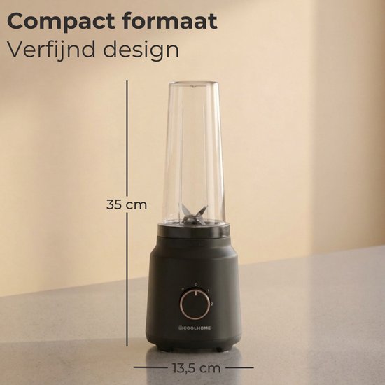 FusionPro Smoothie Blender To Go - Inclusief 2 Bekers - 2 Snelheden en Pulse functie - 320W - CoolHome van CoolHome — afbeelding 3