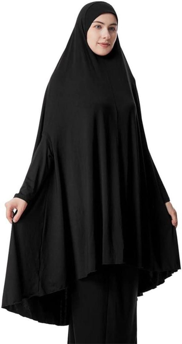 Vrouwen Gebed Abaya - Islamitische Jurk Sjaal - Religieuze Gelegenheden - Traditionele Stijl - XL - Zwart