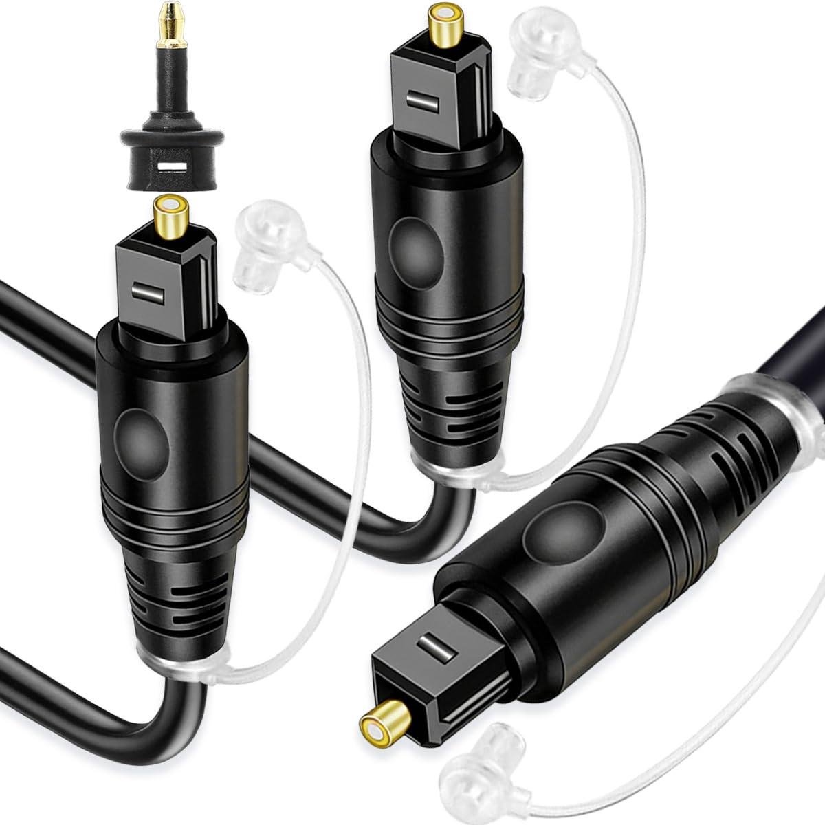 Optische Audiokabel Splitter - Toslink Splitter Kabel - Audio Delen - 1 Ingang 2 Uitgangen - 1 Meter - Zwart