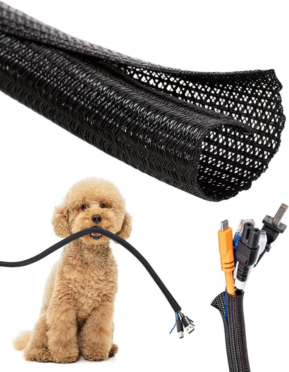 Kabelbeheer - Zwart - 200 cm - PET Materiaal met Temperatuurbestendigheid - Voor Kantoor en Huis