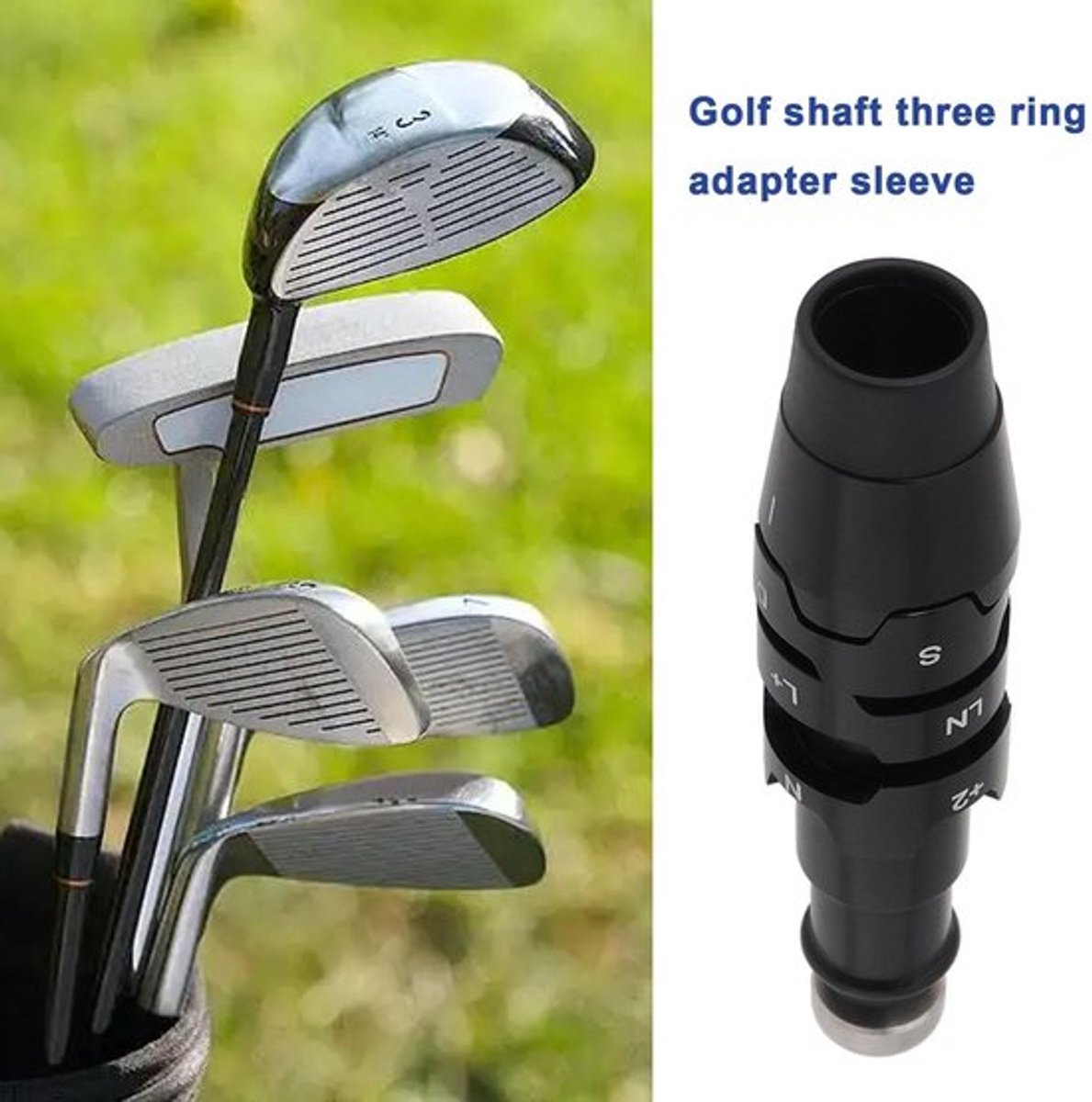 Golf Shaft Sleeve Adapter - Aluminium Adapter - Zwart - Geschikt voor Krank Driver - 0,35 inch - Lichtgewicht en Sterk