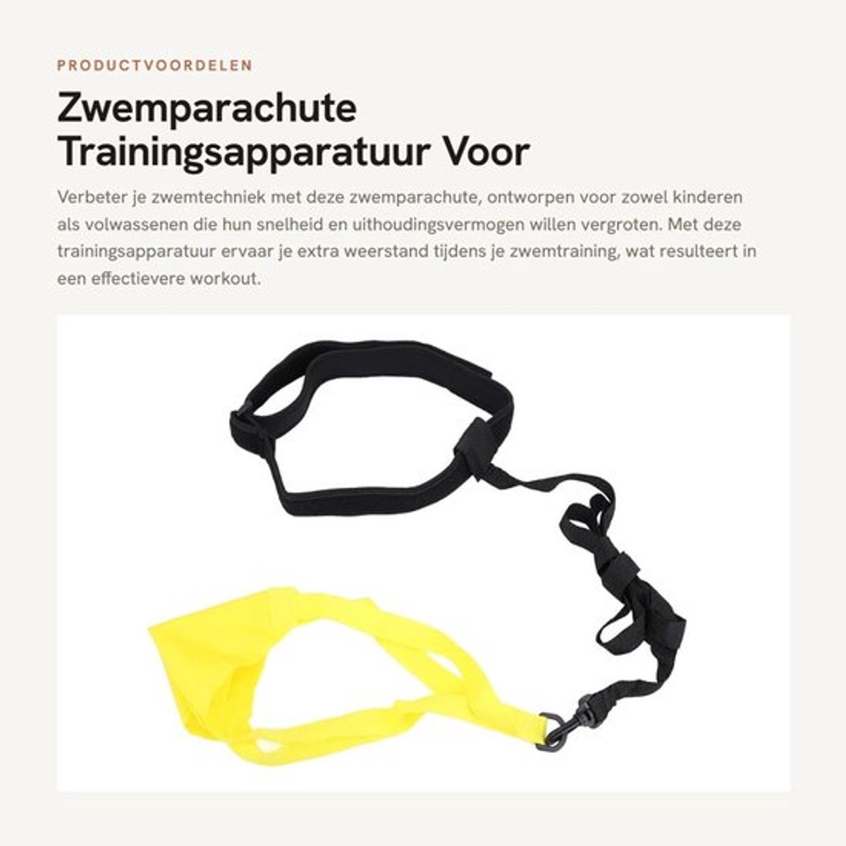 Zwemparachute Professionele Trainingsapparatuur - Weerstandsparachute - Snelheidstraining - Nylon - Geschikt voor Kinderen/Volwassenen - Inclusief Riem/Verbindingsriem - Zwemtraining