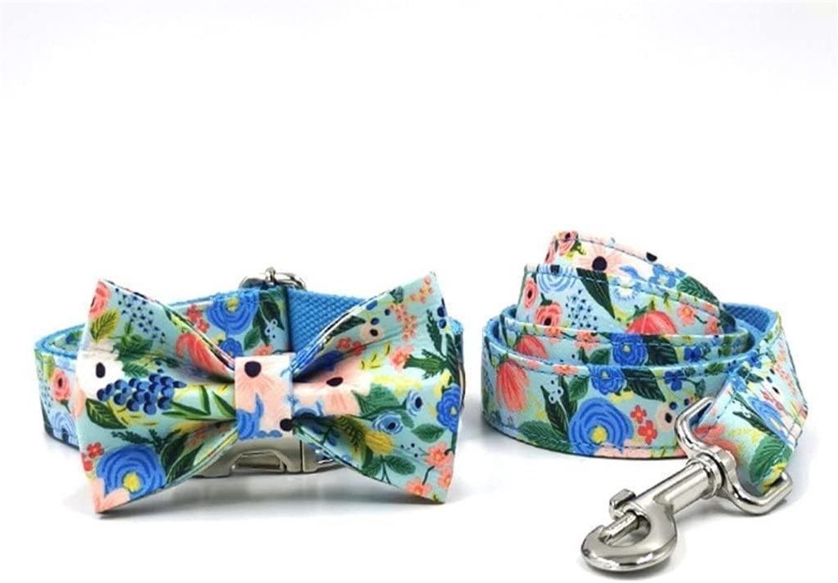 Hondenriem Halsband Set - Hondenlijn - Dagelijkse Wandelingen - Verstelbaar - 56-62cm - Blauw