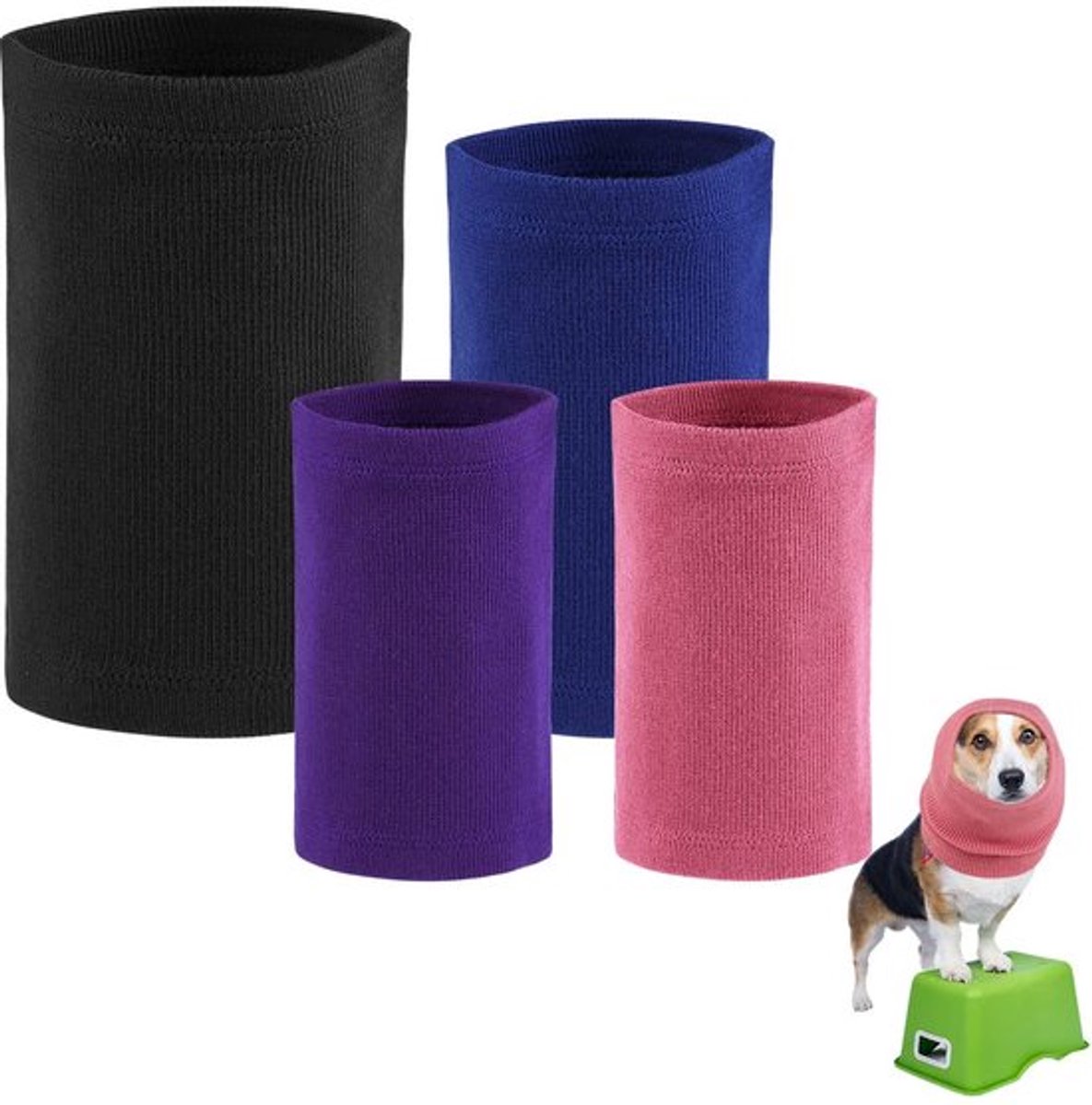Oorkappen voor Honden - 4 Stuks - Zachte Oorbeschermers - Ruisonderdrukking - Diverse Kleuren - Verschillende Groottes - Gehoorbescherming