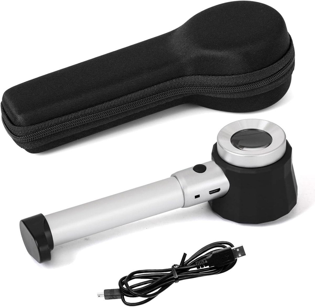 Loep met LED-licht - Wit - 25 mm - Oplaadbaar met Afneembare Handgreep - Voor Juweliers en Dermatologen