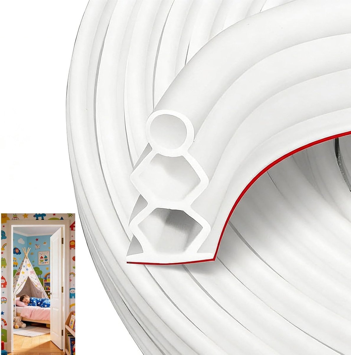 Deurkozijn Afdichting - Zwart - 2,5 meter - Geluidsisolerende Rubberstrip - Voor Thuisgebruik