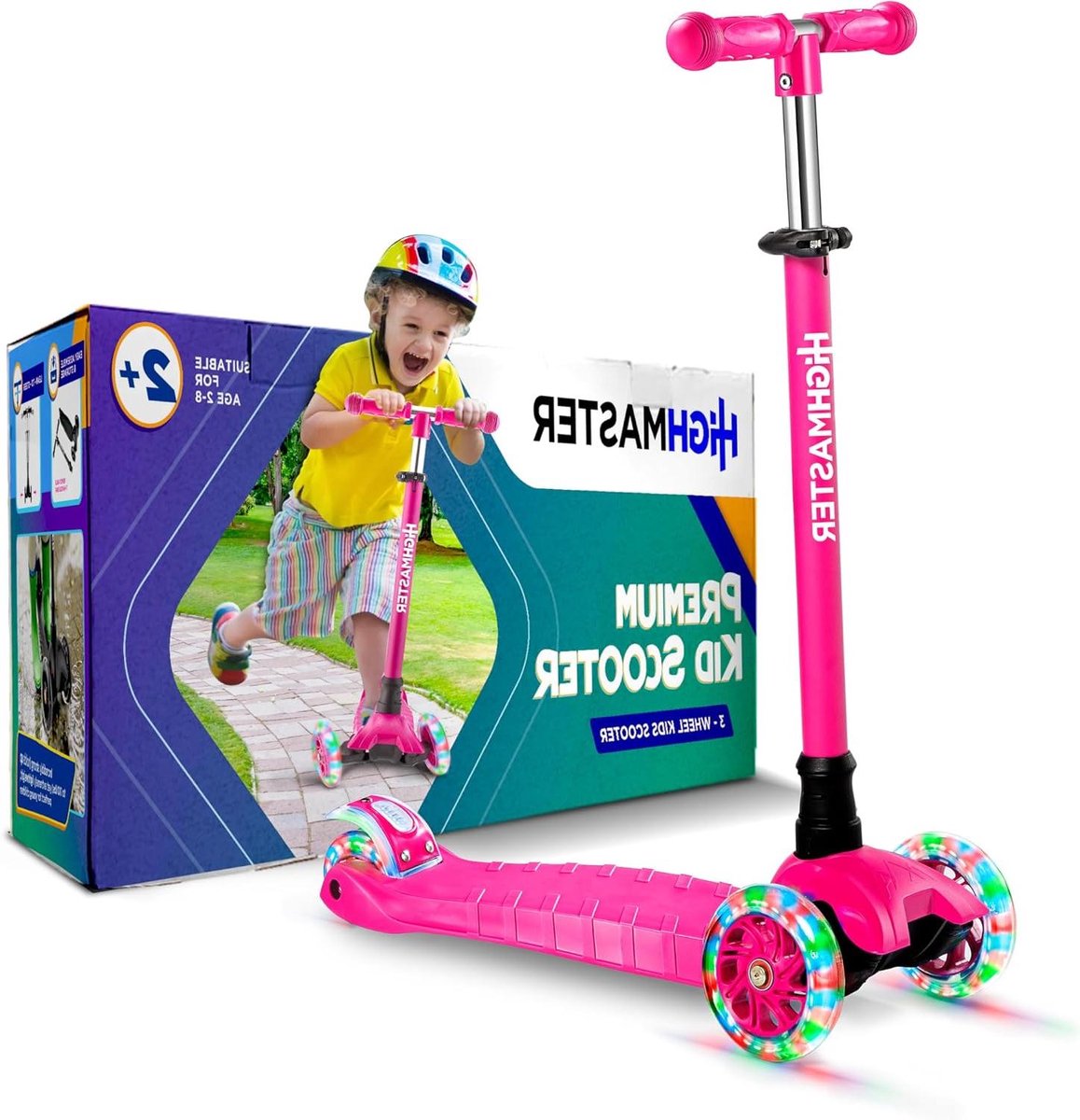 Kinderstep 3 Wiel - Peuters Step Step voor Kinderen - Buiten Spelen - Verstelbaar Stuur - 34 Inch - Roze