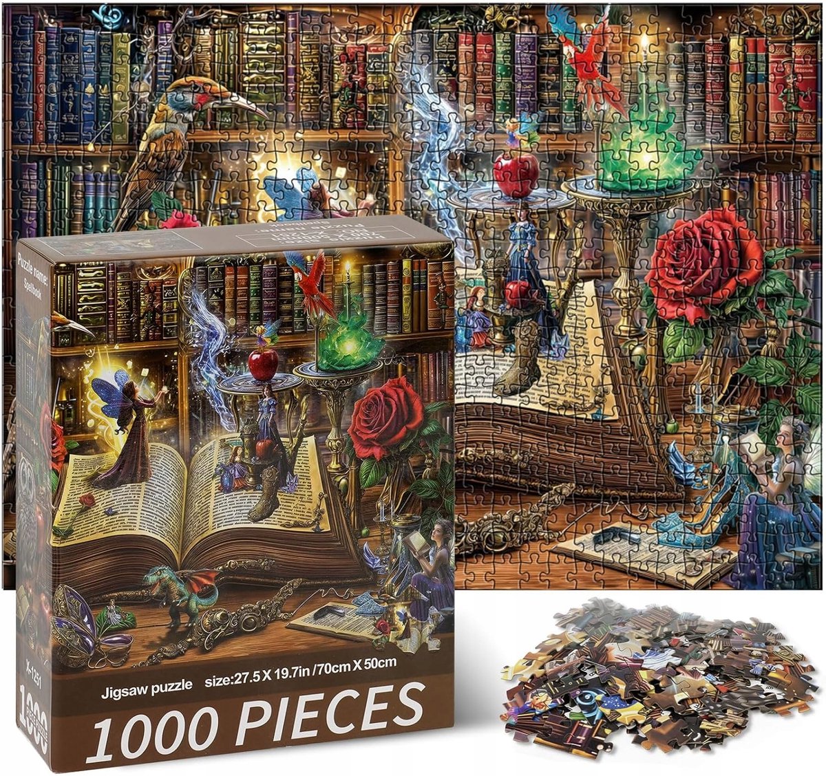 Magische Bibliotheek Puzzel 1000 Stukjes - 70x50cm