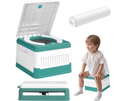 Opvouwbare Toiletbril - Reispot Kinderen - Zindelijkheidstraining Onderweg - Compact en Lichtgewicht - 255x22x8 cm - Groen