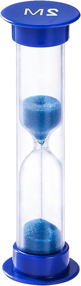 Zandloper Kinderen - Zandklok Timer - Tijd Management - Onbreekbaar Ontwerp - 2 minuten - Blauw