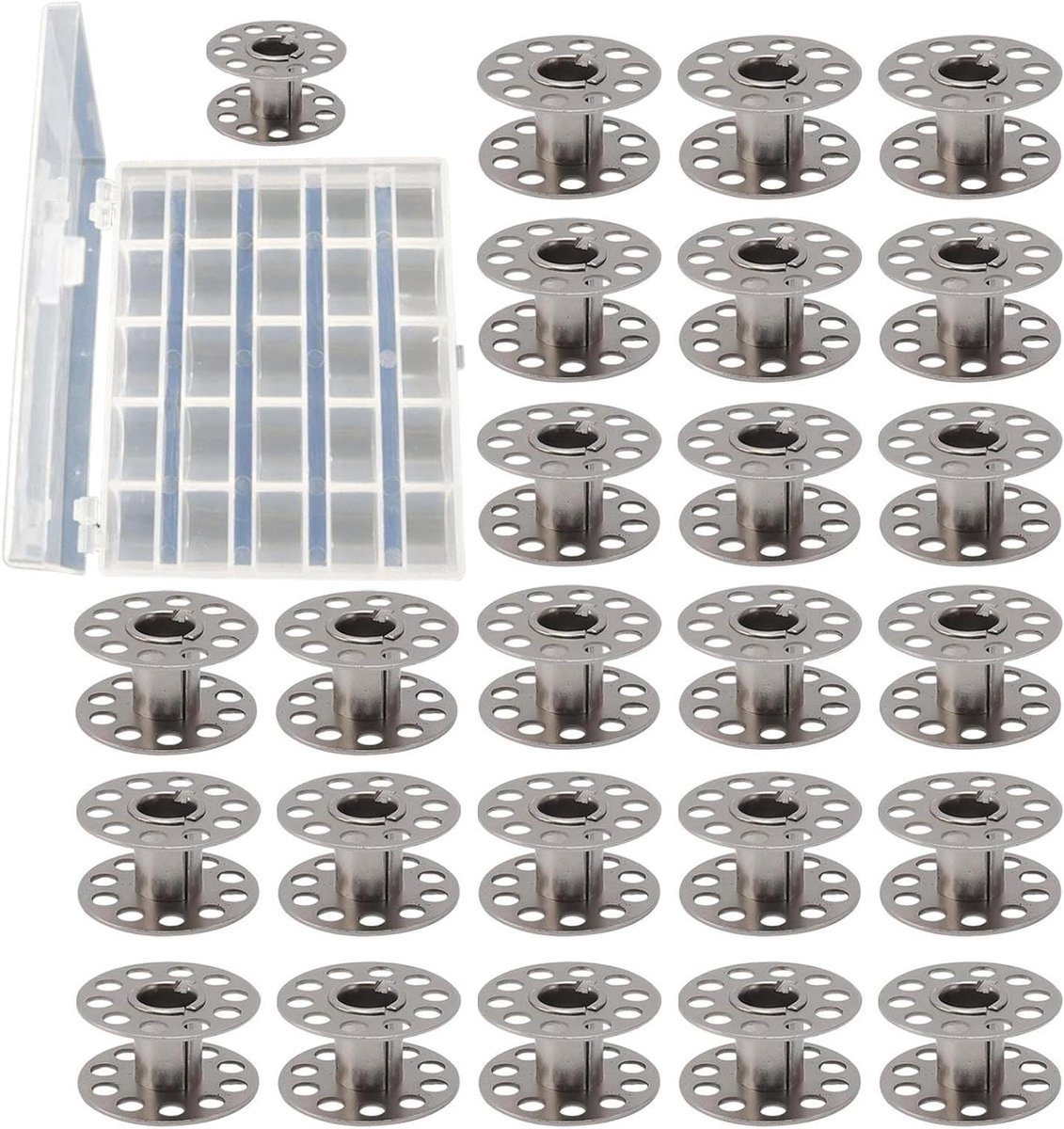 Voorgewikkelde klossen - Naaimachine spoelen - Knutselen en naaien - Roestvrij staal - 25 stuks - Metaal