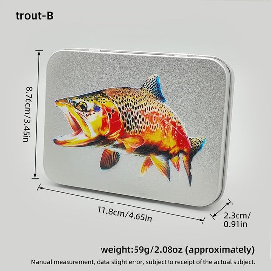 Aas Organizer - Viskoffer Jig Box - Vissen Opslag - Stevige Metalen Constructie - 11.8 x 8.76 x 2.3 cm — afbeelding 5