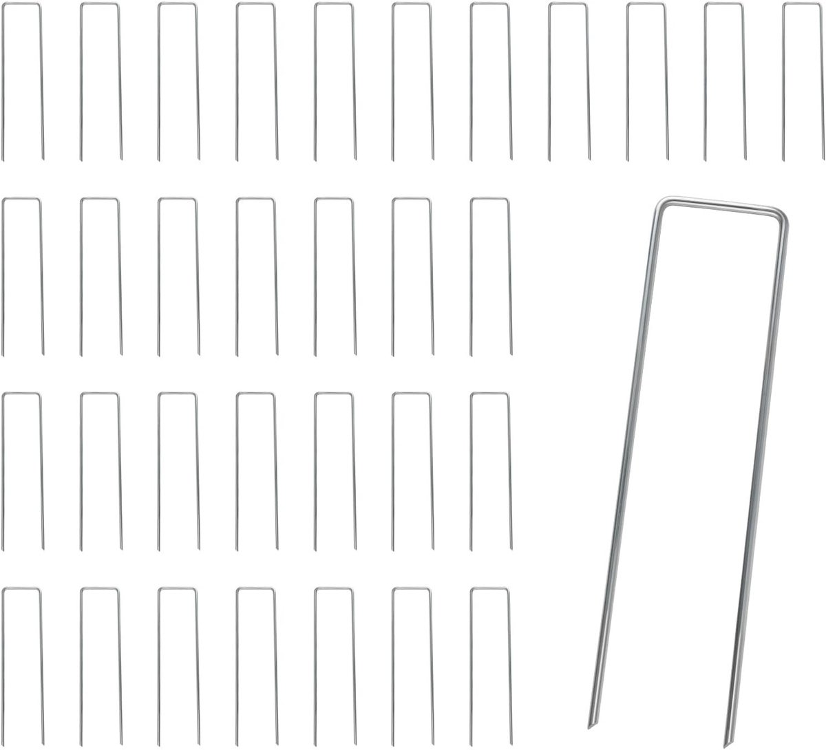 Grondanker - Verzinkt Staal - 150 mm Lang x 40 mm Breed - U-vormige Haringen voor Tuin en Camping