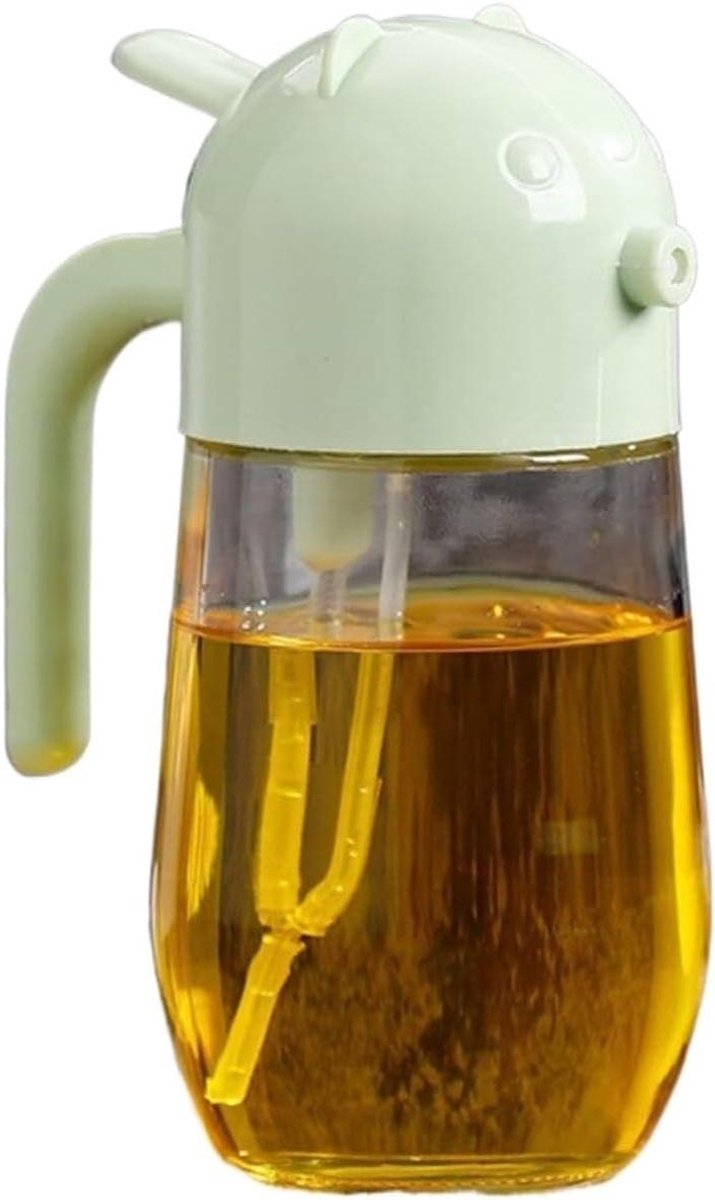 Oliedispenser Olijfolie Verstuiver - Olie Sprayfles Keuken - Gezond Koken - Automatische Open Sluit - 600 ml - Groen