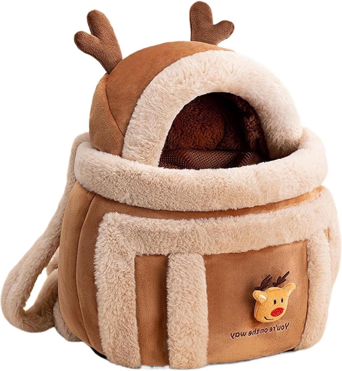 Draagtas voor dieren - Huisdier reistas - Veilig reizen - Thermische ondersteuning - 36 x 28 x 21 cm - Bruin